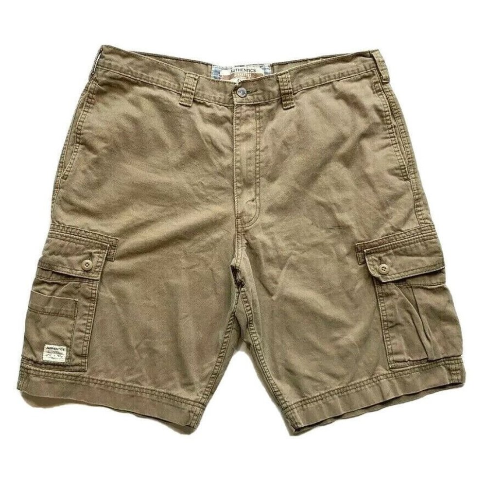 Levis Signature Cargo Shorts Men 38 Relaxed Heavyweight Y2K Khaki Outdoor Summer